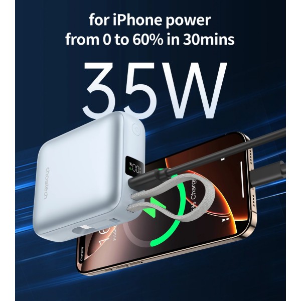 Фото - Батарея мобільна Choetech 10000mAh 35W PD3.0 USB-C (B832-LBE)