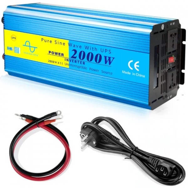 Фото - Інвертор автомобільний Choetech 12\220V 2000Вт (INV-C2000WUPS-EU)