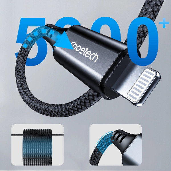 Фото - Переходник аудио Choetech AUX Lightning - TRS Audio 3.5мм M/M 1м (AUX009)