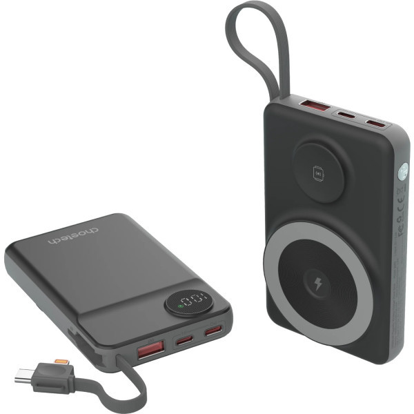 Фото - Батарея мобільна Choetech Magnetic Wireless 10000mAh 22.5W (B695-BK)