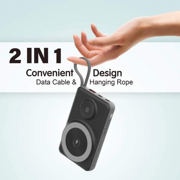 Фото - Батарея мобільна Choetech Magnetic Wireless 10000mAh 22.5W (B695-BK)