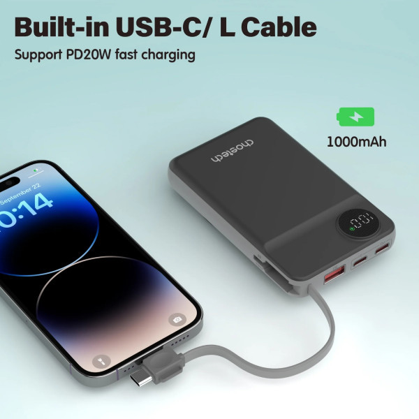 Фото - Батарея мобільна Choetech Magnetic Wireless 10000mAh 22.5W (B695-BK)