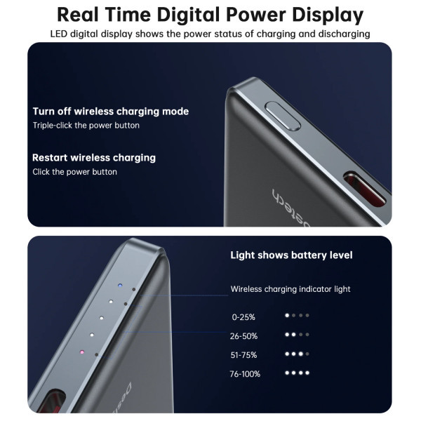 Фото - Батарея мобильная Choetech Magnetic Wireless 5000mAh 20W PD Qi-15W  USB-C (B738-CCBK)