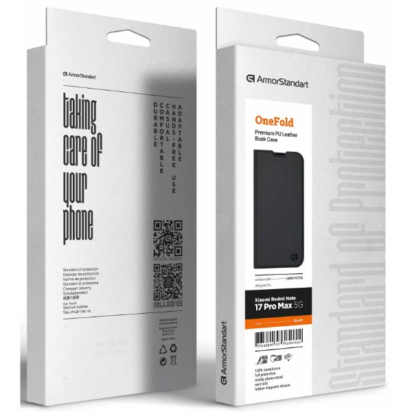 Фото - Чохол для смартфону Armorstandart OneFold Case for Xiaomi Redmi Note 17 Pro Max 5G Black (ARM92733)