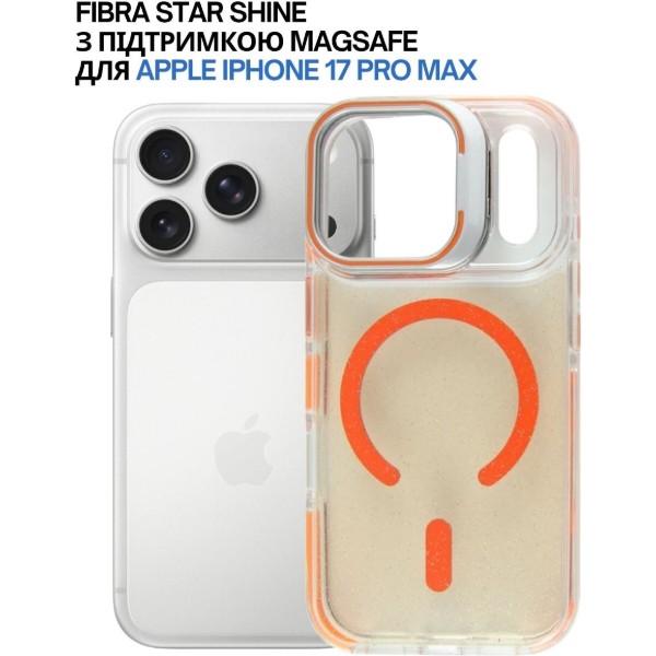 Фото - Чохол для смартфону BeCover FIBRA Star Shine with MagSafe for Apple iPhone 17 Pro Max Orange (715436)