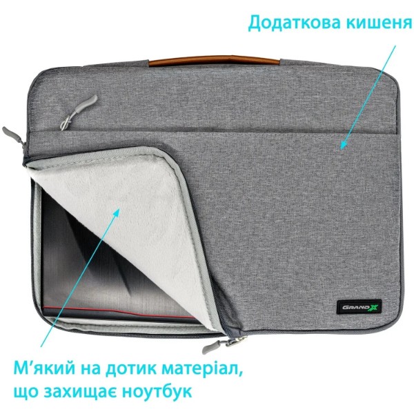 Фото - Чохол для ноутбуку Grand-X SLX-14G 14'' Grey