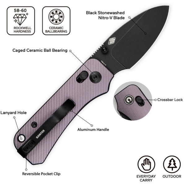 Фото - Нож туристический Civivi Baby Banter 2 59 см Nitro-V / Aluminum (C23074-2)