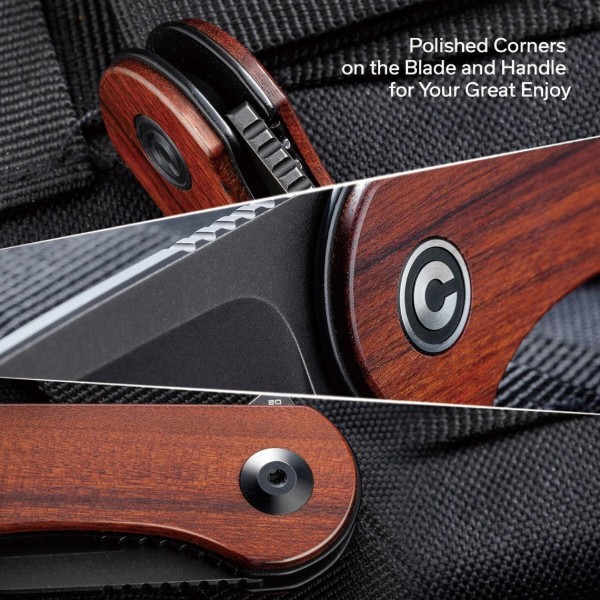 Фото - Ніж туристичний Civivi Elementum 75 см D2 / Guibourtia Wood (C907U)