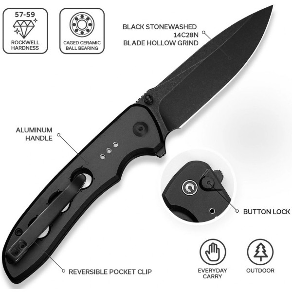 Фото - Нож туристический Civivi Hyperpulse 89 см 14C28N / Aluminum (C23087A-1)
