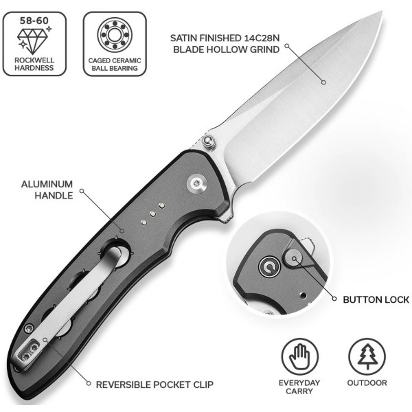 Фото - Нож туристический Civivi Hyperpulse 89 см 14C28N / Aluminum (C23087A-3)