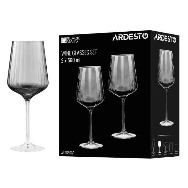 Фото - Набор бокалов ARDESTO Black Mars Alcor 560 мл 2 шт. (AR2656GF)