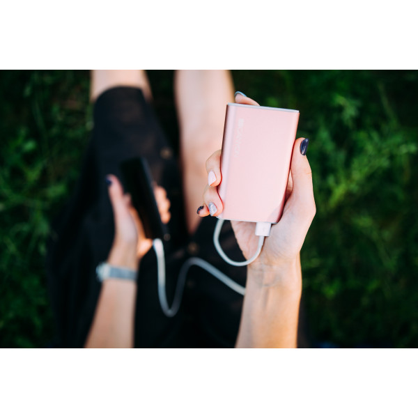 Фото - Батарея мобільна Canyon 10000mAh Quick Charge QC3.0 Rose Gold (CND-TPBQC10RG)