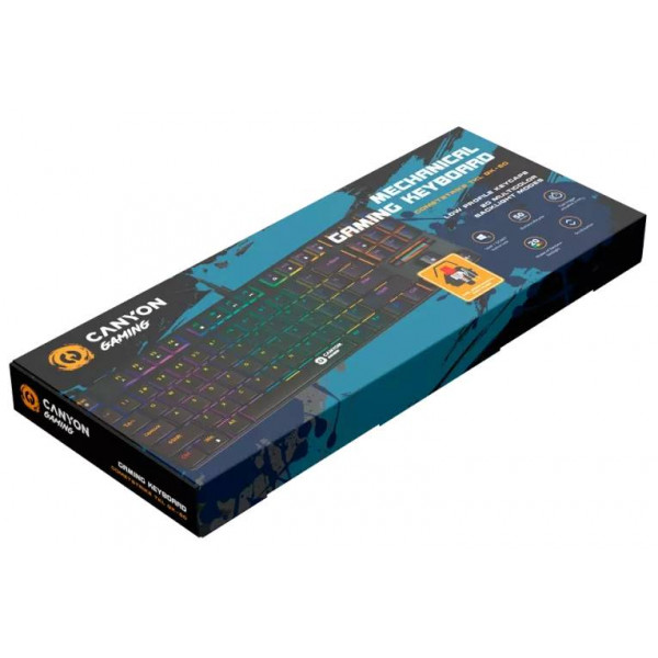 Фото - Клавиатура проводная игровая Canyon Cometstrike GK-50 RGB TKL ENG/UKR Black (CND-SKB50-US)