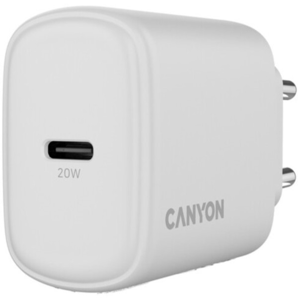 Фото - Мережевий зарядний пристрій Canyon OnCharge 200 20W 1xPD EU White (CNE-CHA200-01)