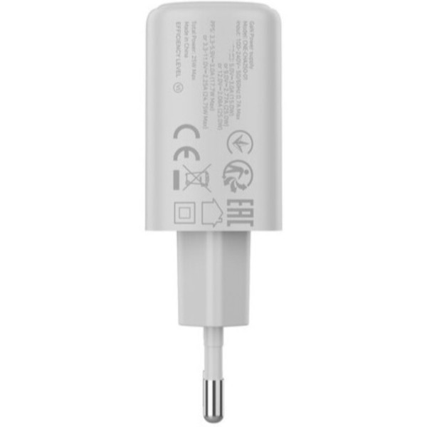 Фото - Сетевое зарядное устройство Canyon OnCharge 250 25W 1xPD EU White (CNE-CHA250-01)