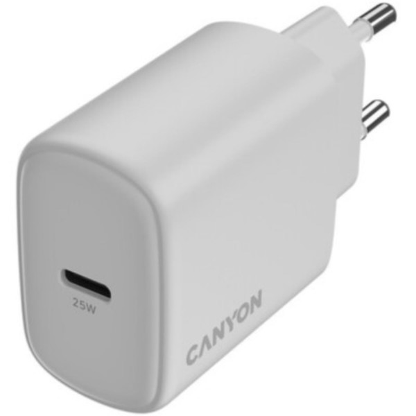 Фото - Сетевое зарядное устройство Canyon OnCharge 250 25W 1xPD EU White (CNE-CHA250-01)