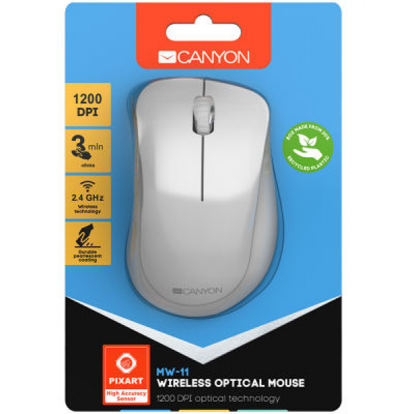 Фото - Миша бездротова Canyon CNE-CMSW11PW White-Grey