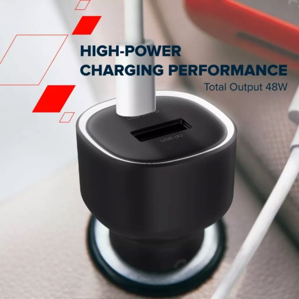 Фото - Автомобільний зарядний пристрій Canyon OnDrive 48 PD 48W USB-A+USB-C Black (CNE-CCABR3AC)