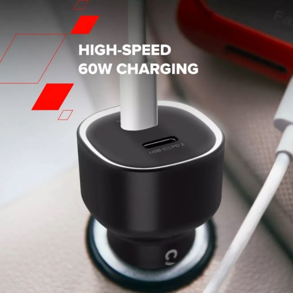 Фото - Автомобильное зарядное устройство Canyon OnDrive 60 PD 60W 2xUSB-C Black (CNE-CCABR3CC)