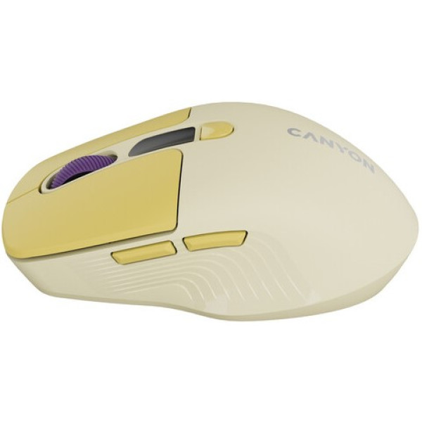 Фото - Мышь беспроводная Canyon MW-26 LCD Silent Dual mode Yellow (CNS-CMSW26Y)