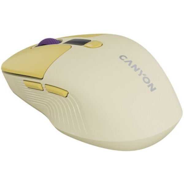 Фото - Мышь беспроводная Canyon MW-26 LCD Silent Dual mode Yellow (CNS-CMSW26Y)