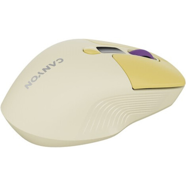 Фото - Мышь беспроводная Canyon MW-26 LCD Silent Dual mode Yellow (CNS-CMSW26Y)