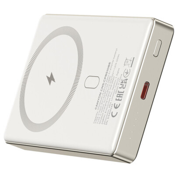 Фото - Батарея мобільна Canyon OnPower 510 slim Magsafe 10000 mAh PD20W Beige (CNS-CPB510BE)