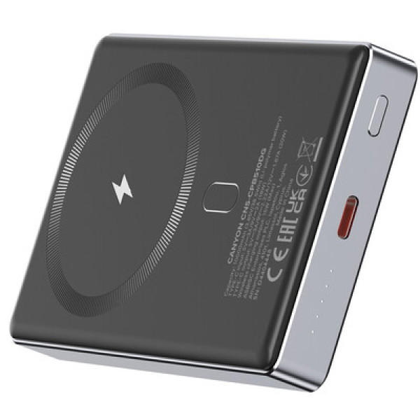 Фото - Батарея мобильная Canyon OnPower 510 slim Magsafe 10000 mAh PD20W Dark Grey (CNS-CPB510DG)