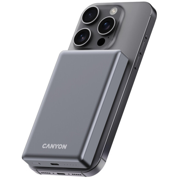 Фото - Батарея мобильная Canyon OnPower 510 slim Magsafe 10000 mAh PD20W Dark Grey (CNS-CPB510DG)