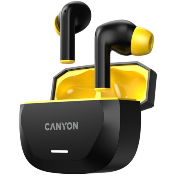 Фото - Навушники вкладиші бездротові TWS Canyon Hexagon 7 TWS ANC+ENC Wireless Charge Black Yellow (CNS-TWS7BY)