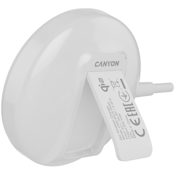 Фото - Бездротовий зарядний пристрій Canyon WS-105 15W Qi2 White (CNS-WCS105W)