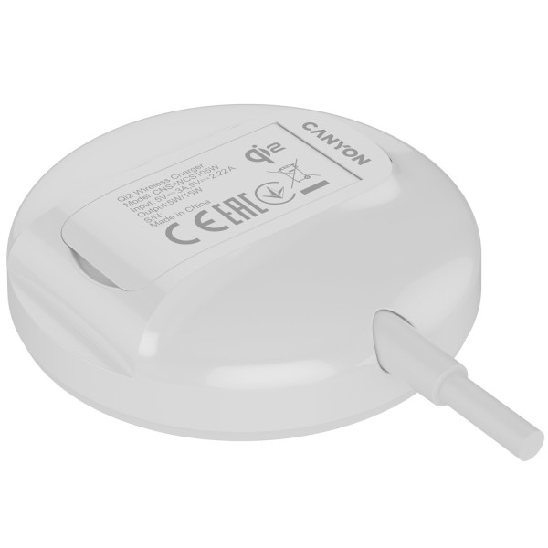 Фото - Бездротовий зарядний пристрій Canyon WS-105 15W Qi2 White (CNS-WCS105W)