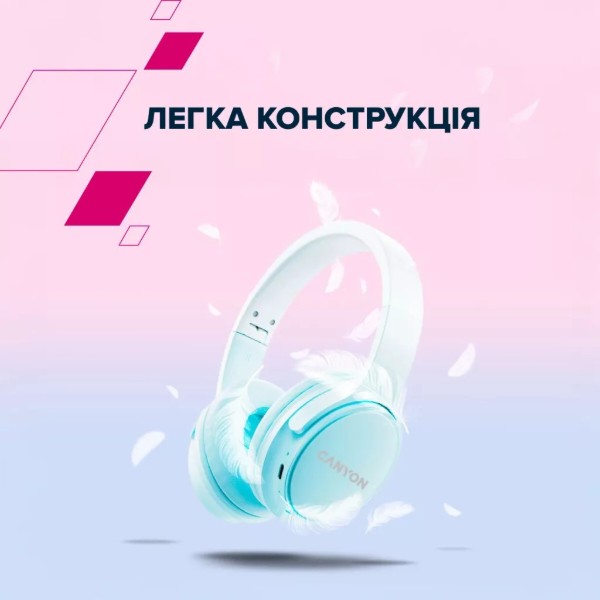 Фото - Наушники накладные беспроводные Canyon OnRiff 4 Bluetooth Blue (CNS-CBTHS4BL)
