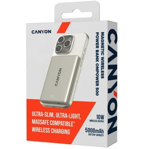 Фото - Батарея мобильная Canyon 500 magnetic 5000mAh Aluminium Star Grey (CNS-CPB500G)