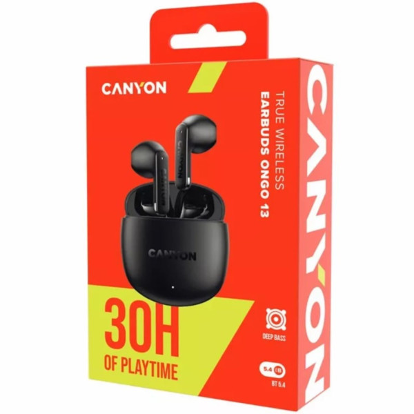 Фото - Наушники вкладыши беспроводные TWS Canyon OnGo 13 Black (CNS-TWS13B)