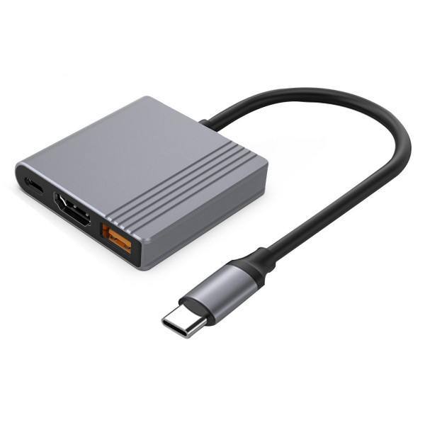 Фото - Хаб USB Cablexpert USB-C 3в1 Silver (A-CM-COMBO3-05)