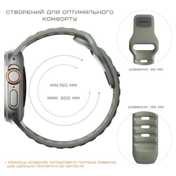 Фото - Ремінець для смарт-годинника Nomad Sport Band Coastal Rock 46mm/49mm (NM01112785)