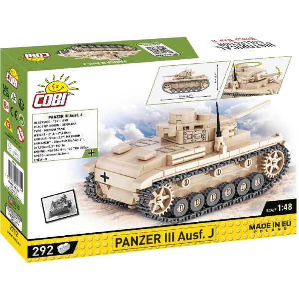 Фото - Пластиковий конструктор Cobi Друга Світова Війна Танк Panzer III 292 деталей (COBI-2712)