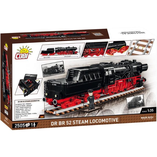 Фото - Пластиковый конструктор Cobi Локомотив DR BR Class 52 1:35 2505 деталей (COBI-6282)