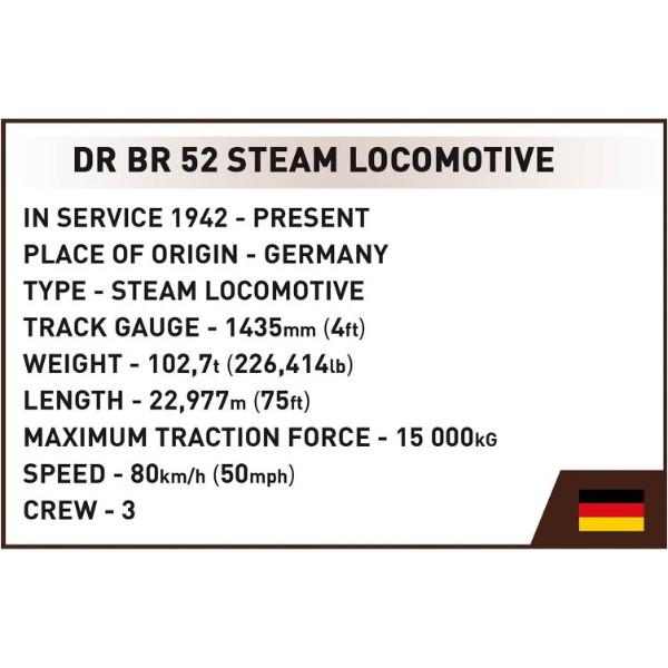 Фото - Пластиковый конструктор Cobi Локомотив DR BR Class 52 1:35 2505 деталей (COBI-6282)