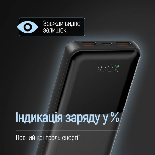 Фото - Батарея мобильная Colorway 10 000 mAh LCD Black (CW-PB100LPB3BK-PDD)