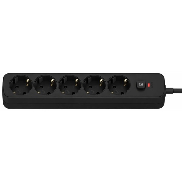 Фото - Мережевий фільтр Colorway 10A/2500W (CCA-3G1MM) 5 р/5M Black (CW-PSEA1055BK)