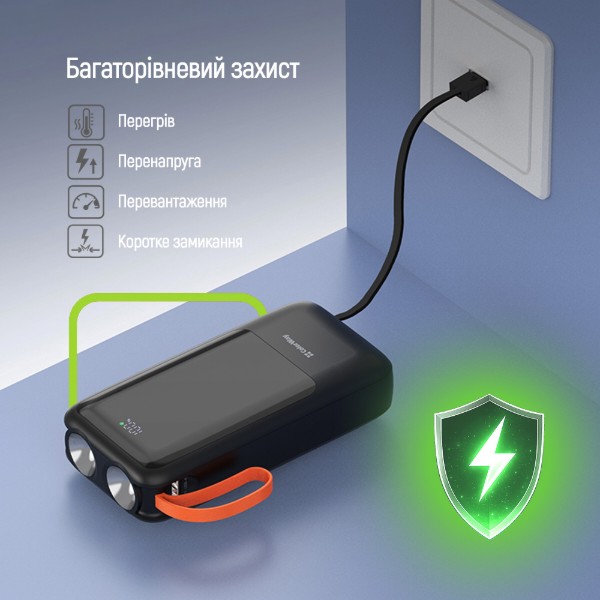 Фото - Батарея мобильная Colorway 20 000 mAh PowerHub USB QC4.0 + USB-C PD22.5W Black (CW-PB200LP07BK)