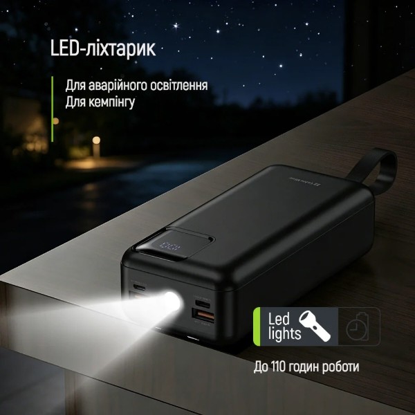 Фото - Батарея мобильная Colorway 30 000 mAh EnergyHub USB QC4.0 + USB-C PD22.5W Black (CW-PB300LP05BK)