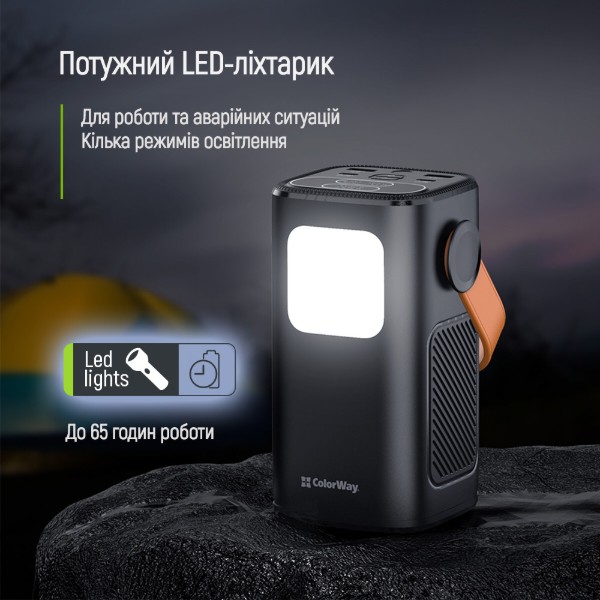 Фото - Батарея мобільна Colorway 40 000 mAh NightWork USB QC4.0 + USB-C PD65W Black (CW-PB400LP06BK)