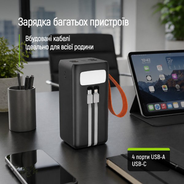 Фото - Батарея мобільна Colorway 50 000 mAh PowerView USB QC4.0 + USB-C PD22.5W Black (CW-PB500LP02BK)