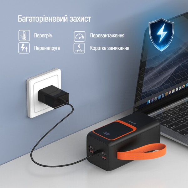 Фото - Батарея мобільна Colorway 50 000 mAh PowerView USB QC4.0 + USB-C PD22.5W Black (CW-PB500LP02BK)