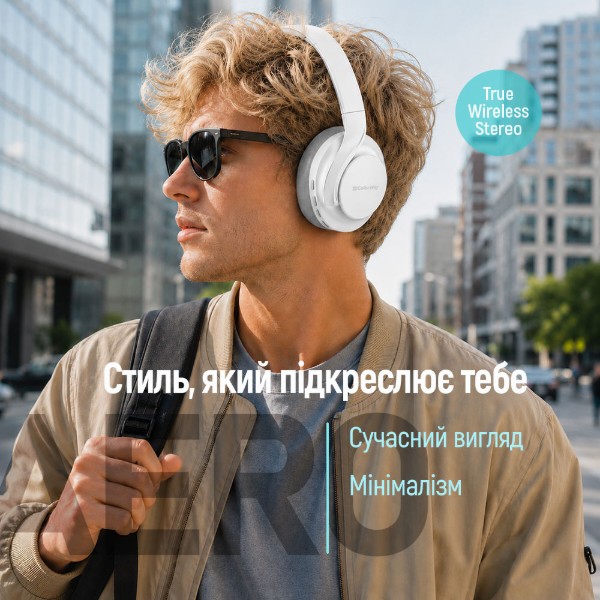 Фото - Наушники полноразмерные беспроводные Colorway AERO ANC White (CW-HBT02WT)