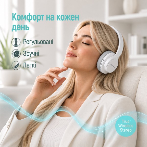 Фото - Наушники полноразмерные беспроводные Colorway AERO ANC White (CW-HBT02WT)