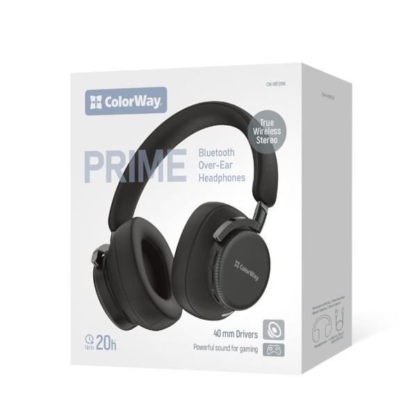 Фото - Наушники полноразмерные беспроводные Colorway PRIME Black (CW-HBT01BK)